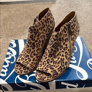 Lucky Brand Leopard Print Ankle Booties